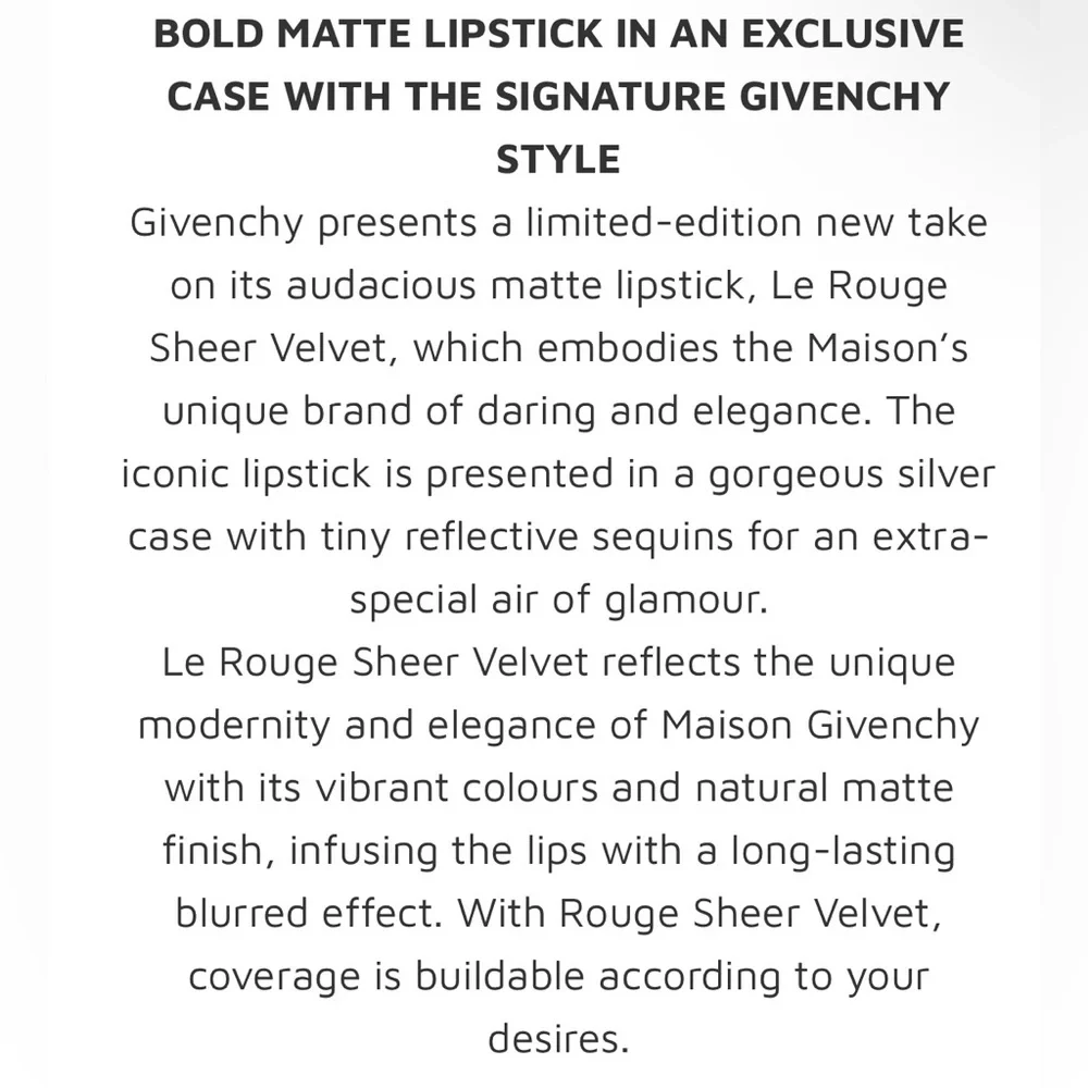 Givenchy - Le Rouge Sheer Velvet | Shade 16 Nude Boise - Limited Edition